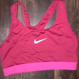 Nike pink medium support sports bra
